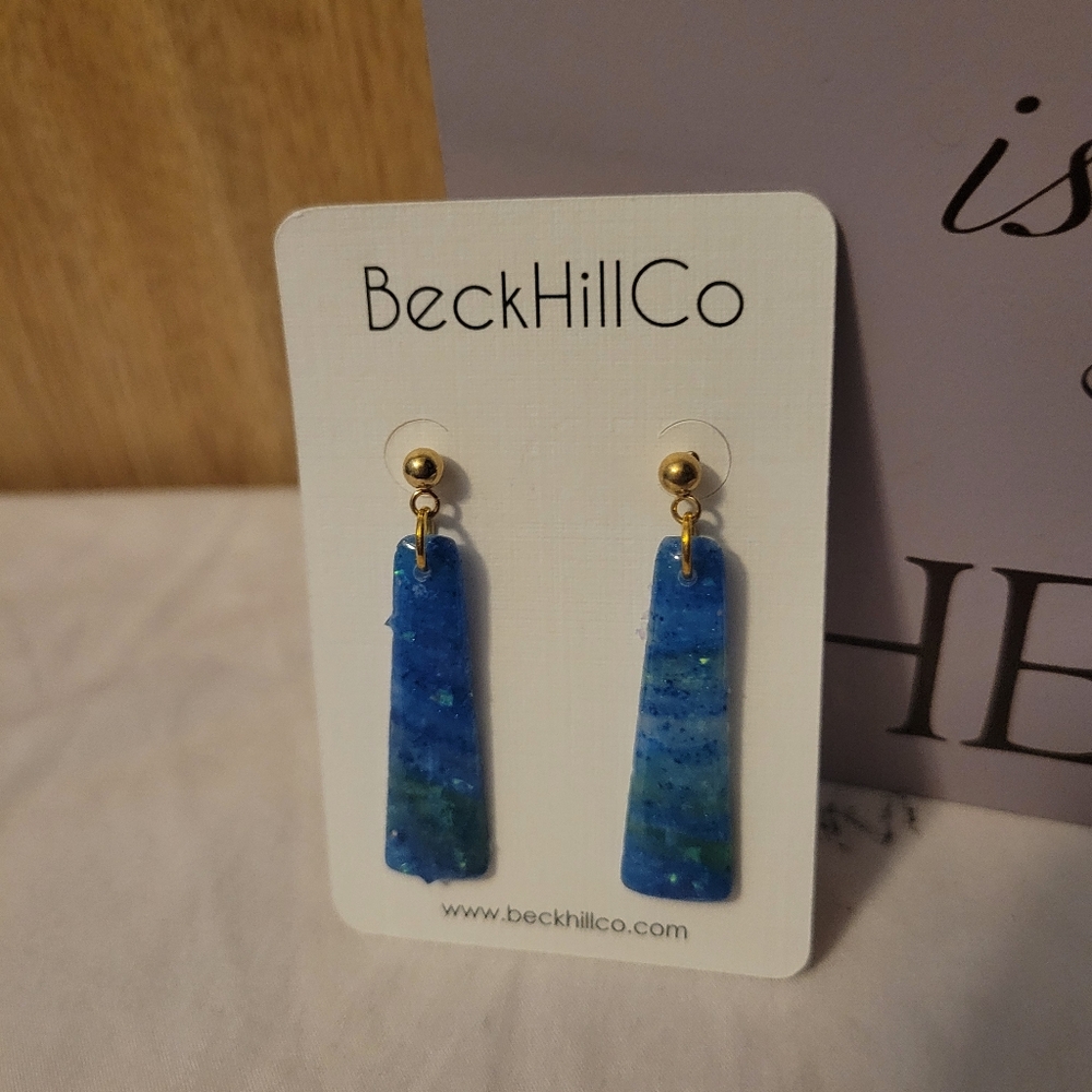 BeckHillCo Blue and Green Clay Earrings